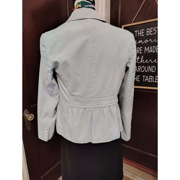 Talbots Women's Light Blue Velvet Blazer Jacket One Button Tailored 4P - Picture 7 of 16